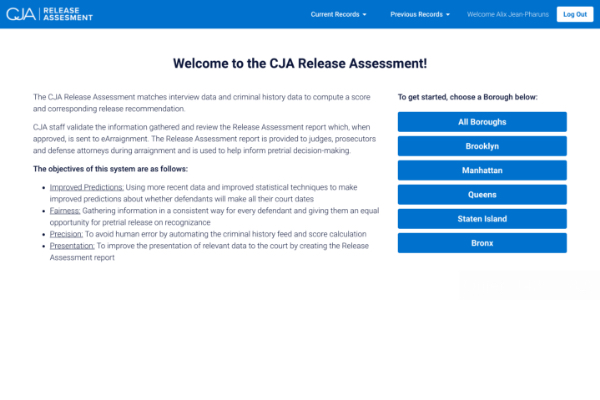 Release Assessment landing page